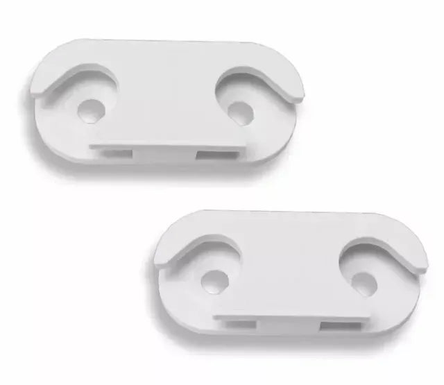 Photo des pièces détachées de remplacement pour IKEA 110364. Il s'agit de deux pièces en plastique pour fermeture douce de porte.