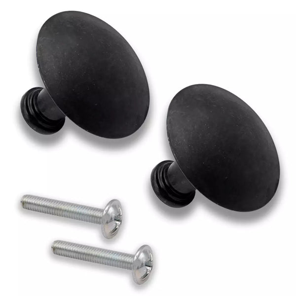 Replacement hardware kit for your IKEA HEMNES furniture. Contains 2 black knobs 117615 and 2 mounting screws 100413 for drawers or doors. 
