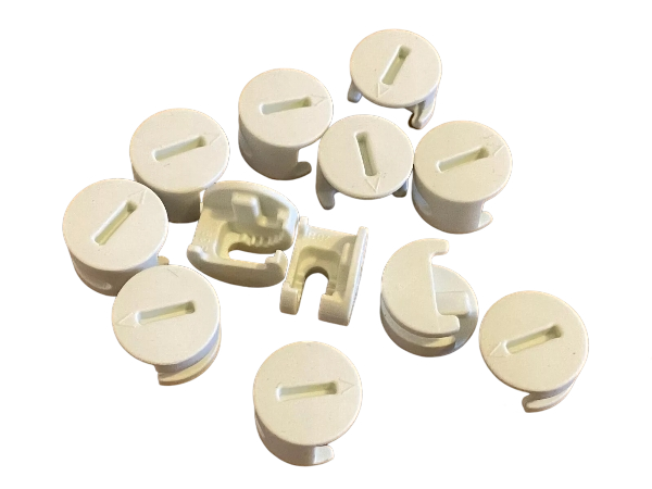8x 119030 / 131361 - White eccentric cam lock housings IKEA